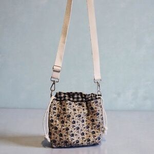 Handmade Floral Print Women's Bag with Adjustable Strap
